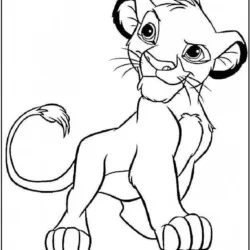 Simba para imprimir e colorir