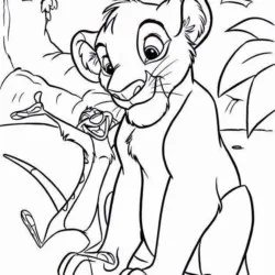 Simba para imprimir e colorir