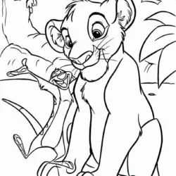 Simba para imprimir e colorir