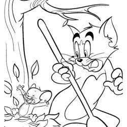 Desenho gratuito do Tom e Jerry para imprimir e colorir - Tom e Jerry -  Just Color Crianças : Páginas para colorir para crianças