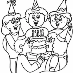 Aniversário para imprimir e colorir