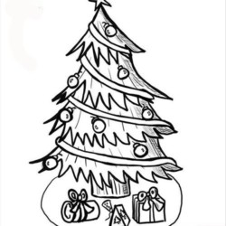 Desenhos para colorir Kawaii, árvore interior de Natal do KDP