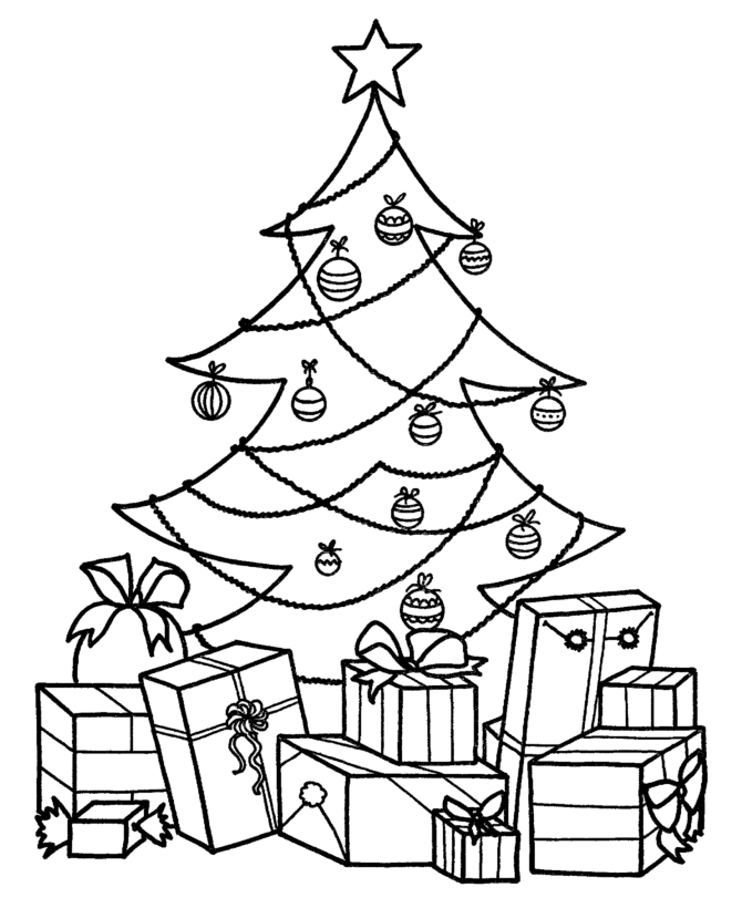 Desenho de Árvore de Natal simples para colorir