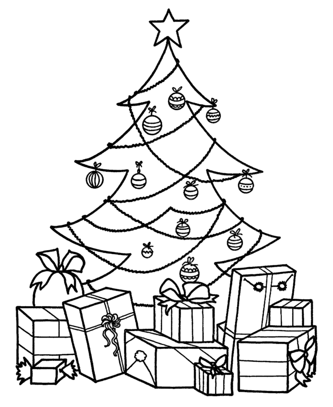 Desenhos de Arvore de Natal Simples para Colorir e Imprimir 