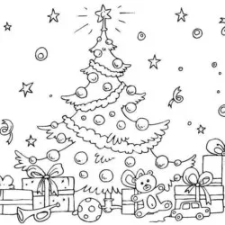 Árvore de Natal para imprimir e colorir