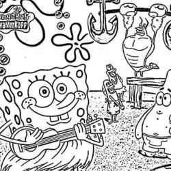 Bob Esponja para imprimir e colorir