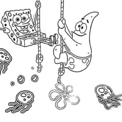 Bob Esponja para imprimir e colorir