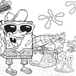 Bob Esponja para imprimir e colorir