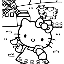 Hello Kitty para imprimir e colorir