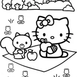 Hello Kitty para imprimir e colorir