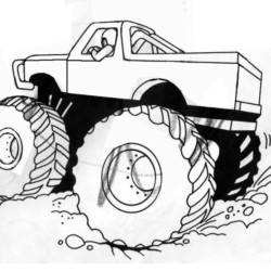 Imprimir para colorir e pintar o desenho Monster Truck - 1384