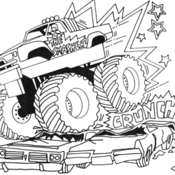 Rhino monster truck desenho para colorir para crianças