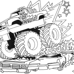 Desenho para colorir Monster Truck · Creative Fabrica