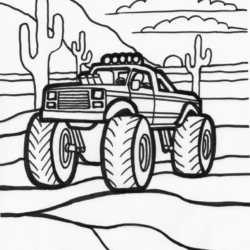 Desenho para colorir Monster Truck · Creative Fabrica