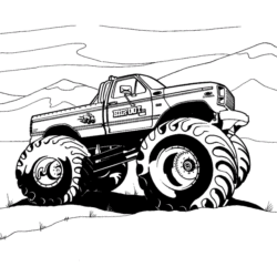 Monster truck tubaro colorir