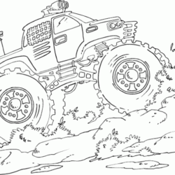 Monster truck tubaro colorir