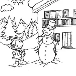 Bonecos de Neve para imprimir e colorir