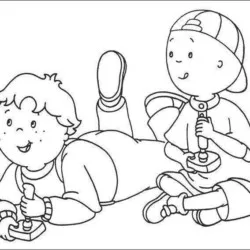 Caillou para imprimir e colorir