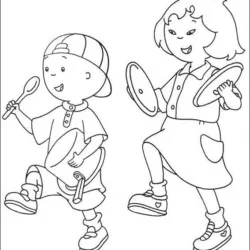 Caillou para imprimir e colorir
