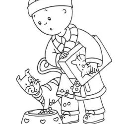 Caillou para imprimir e colorir