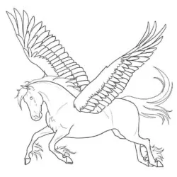 Pegasus para imprimir e colorir