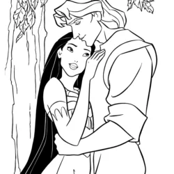 Pocahontas para imprimir e colorir