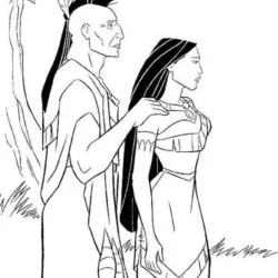Pocahontas para imprimir e colorir