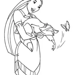 Pocahontas para imprimir e colorir