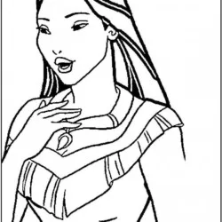 Pocahontas para imprimir e colorir