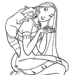 Pocahontas para imprimir e colorir
