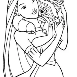 Pocahontas para imprimir e colorir