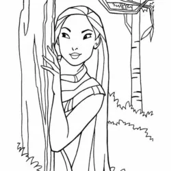 Pocahontas para imprimir e colorir