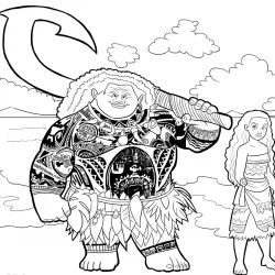 Moana para imprimir e colorir