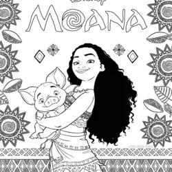 Moana para imprimir e colorir