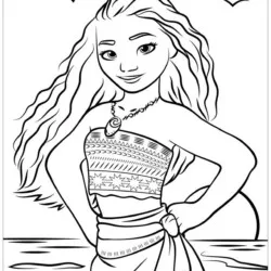 Moana para imprimir e colorir