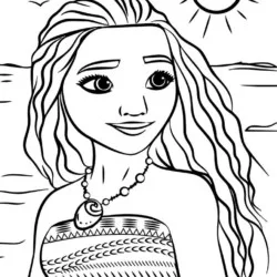 Moana para imprimir e colorir