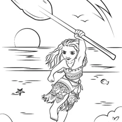Moana para imprimir e colorir