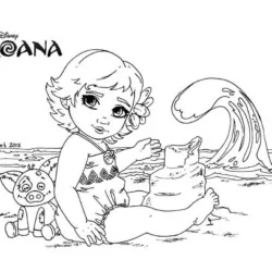 Moana para imprimir e colorir