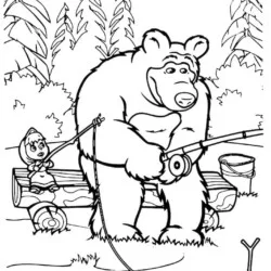 Masha e o Urso (Marsha) para imprimir e colorir