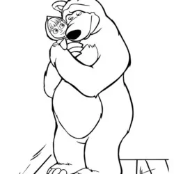 Masha e o Urso (Marsha) para imprimir e colorir