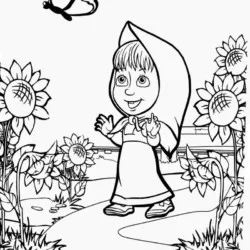 Masha e o Urso (Marsha) para imprimir e colorir