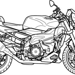 Desenho de Moto para colorir - Molde e imagens para imprimir