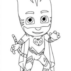 PJ Masks (Corujita, Lagartixo) para imprimir e colorir