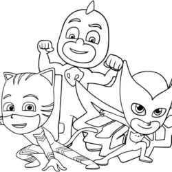 PJ Masks (Corujita, Lagartixo) para imprimir e colorir