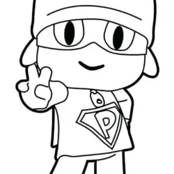 Pocoyo para imprimir e colorir