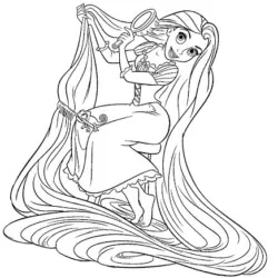 Rapunzel (Rapumzel) para imprimir e colorir