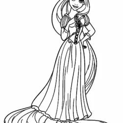 Rapunzel (Rapumzel) para imprimir e colorir