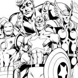 Vingadores para imprimir e colorir