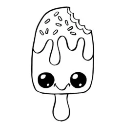 Sorvete Kawaii para imprimir e colorir