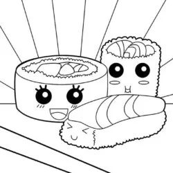 Kawaii para imprimir e colorir
